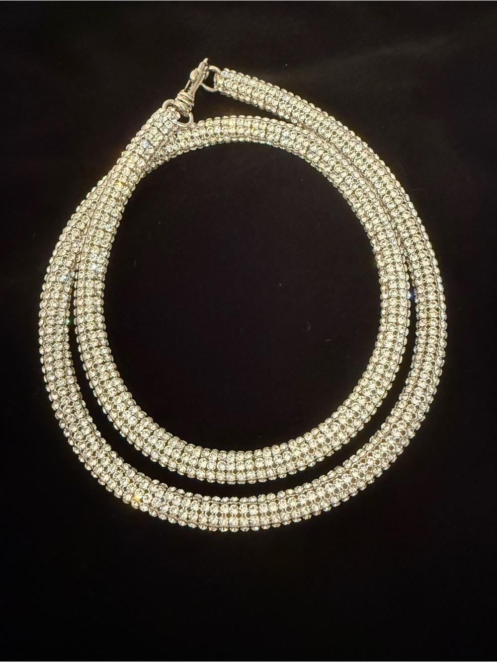 Swarovski Crystal Collar Necklace - Silver Rhinestone